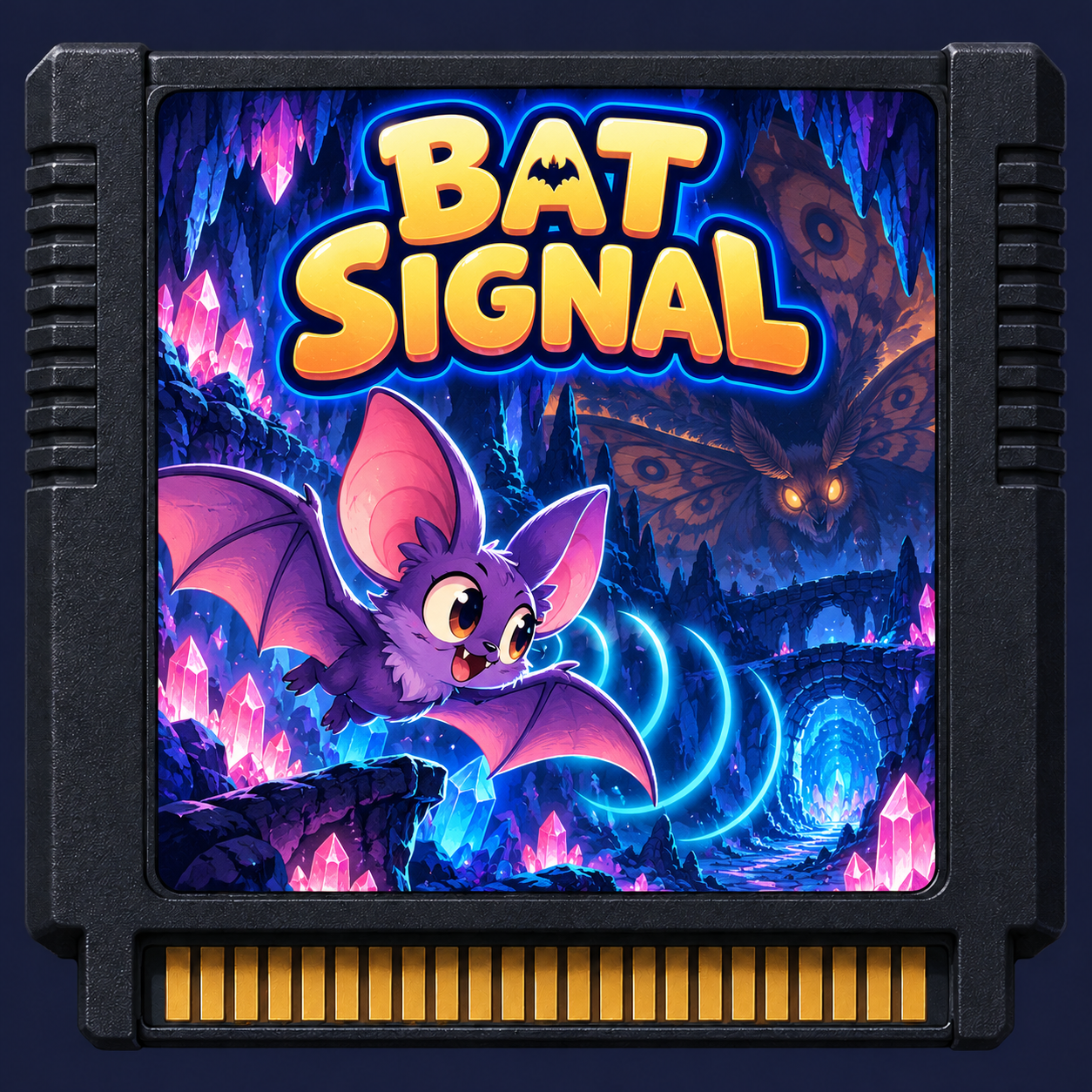 BAT SIGNAL illustrated game cartridge
