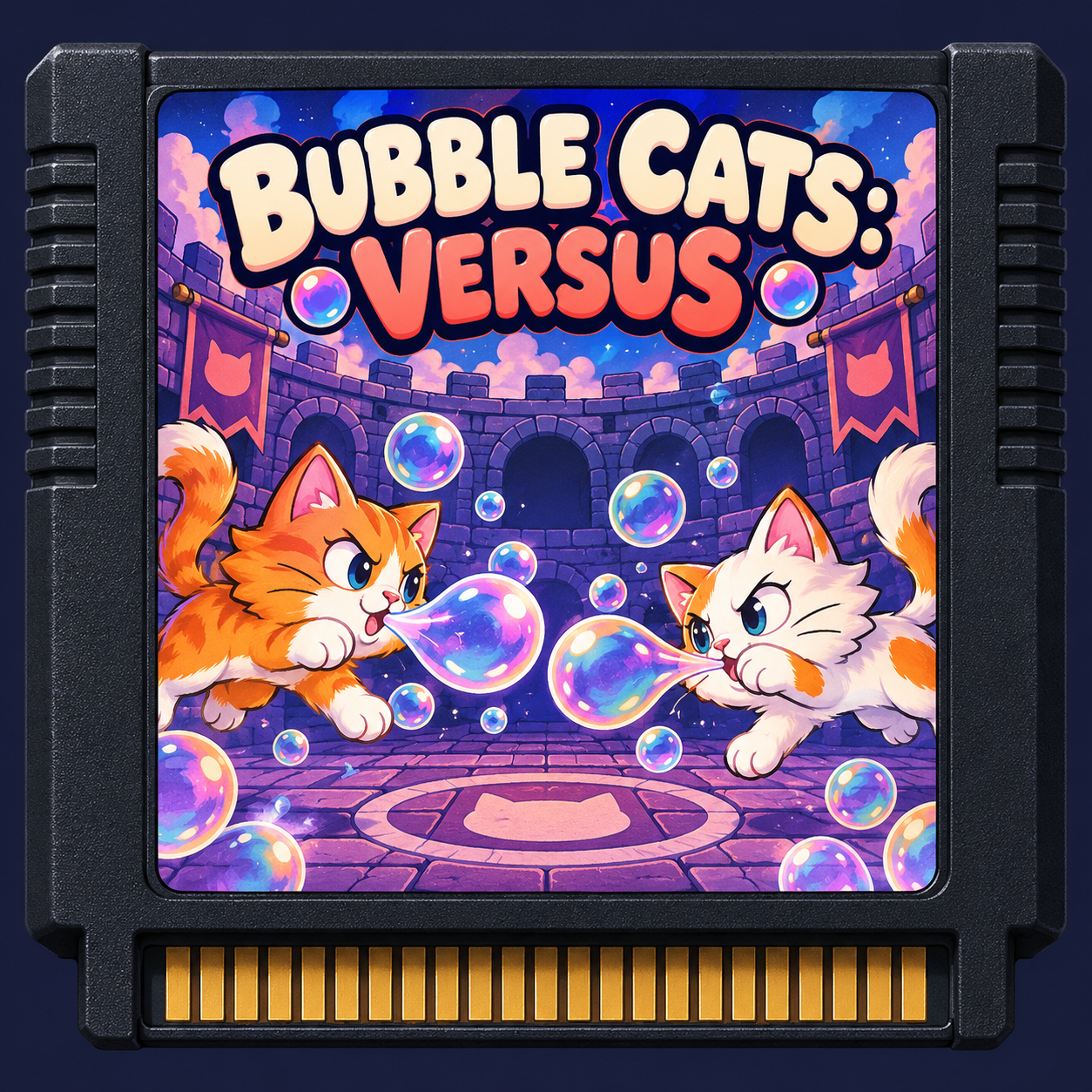 BUBBLE CATS: VERSUS illustrated game cartridge