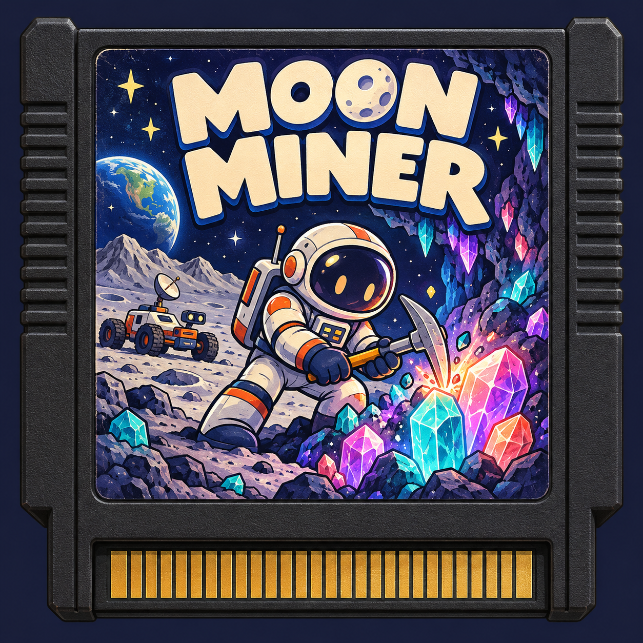 MOON MINER illustrated game cartridge