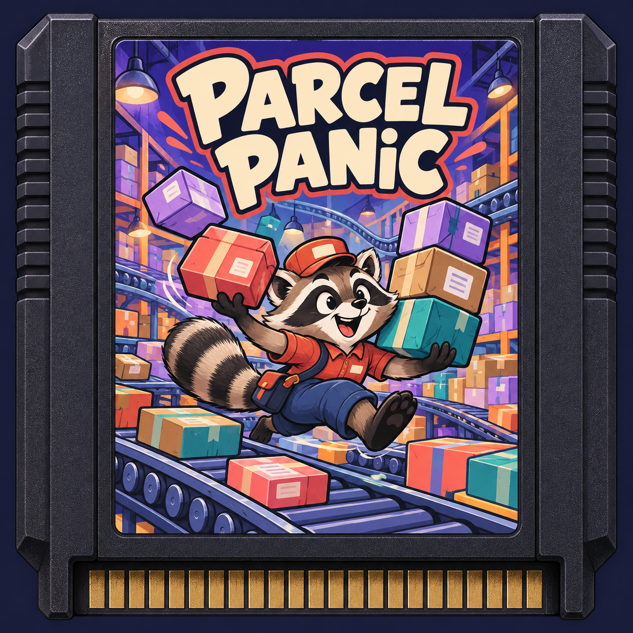 PARCEL PANIC illustrated game cartridge